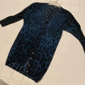 Pretty long blue black leopard print
